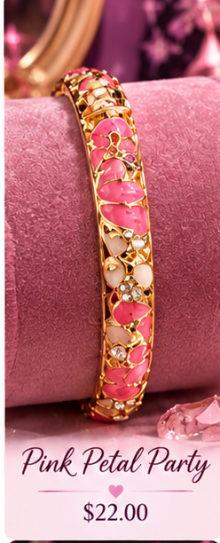 Jolie Loves Chachi bracelet on pink velvet